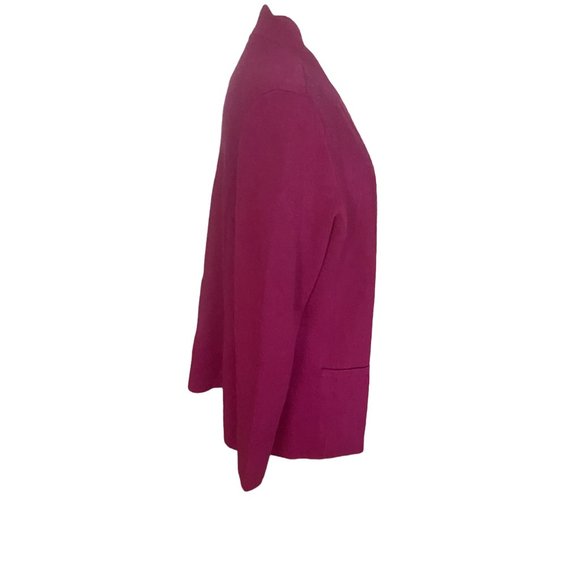 NWT Talbots Merino Wool Cardigan Fuschia Pink Scallop Open Long Barbiecore  -X - Picture 6 of 13